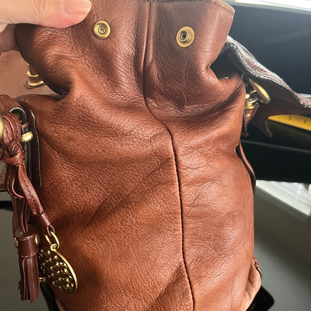 Coach Hampton Leather Carryall 15404
Brown Leather Handbag with Gold Accents - Picture 10 of 16